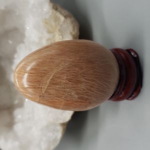 Polished Peach Moonstone Egg Decorative Figurine